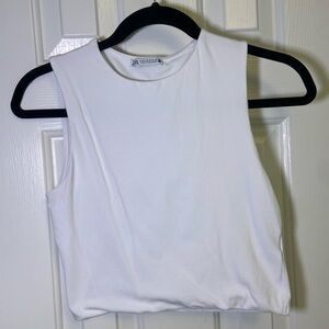 Zara Classic White Sleeveless Top